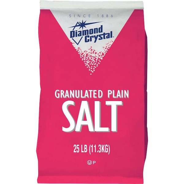 Diamond Crystal Granulated Plain Diamond Salt 25lbs